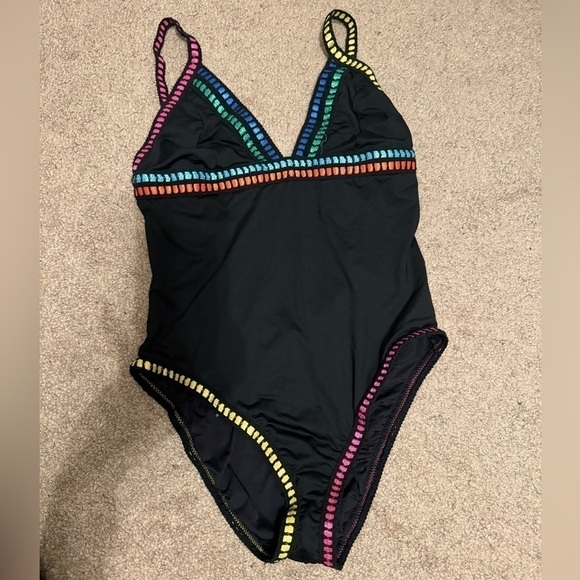 Blanca black and multicolor one piece swimsuit size 10 - Picture 3 of 9